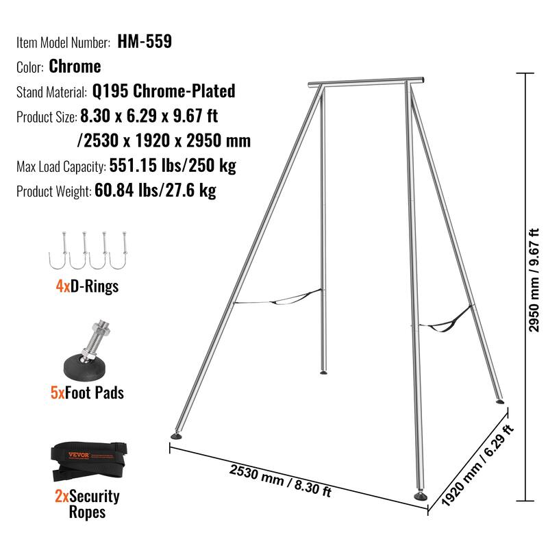 VEVOR Aerial Yoga Frame Yoga Swing Stand Inversion Yoga Swing Stand Yoga Inversion Equipment for Indoor Outdoor Aerial Yoga