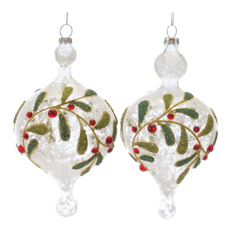 Beaded Glass Mistletoe Ornament (Set of 6) Bed Bath & Beyond 37972443