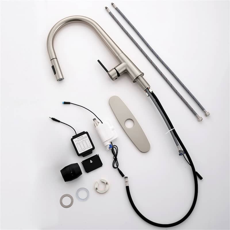 Single Handle Commercial Touchless Kitchen Sink Faucet With Pull Down Sprayer Modern Spring Sensor Basin Taps