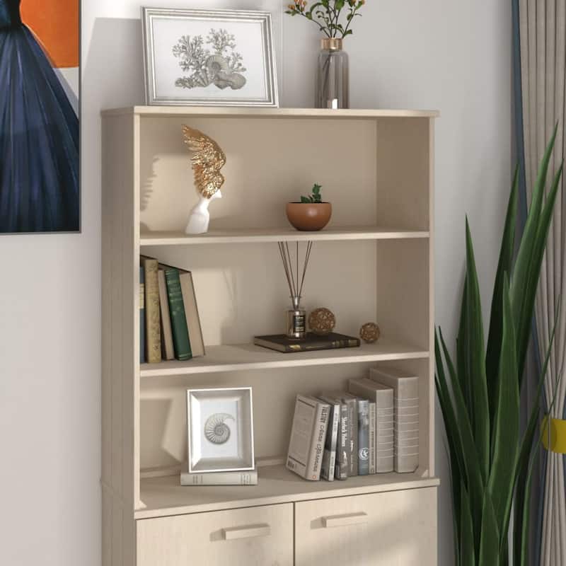 vidaXL Cabinet Top for Highboard Sideboard with Shelves HAMAR Solid Wood Pine - 33.5"x13.8"x39.4" - Honey Brown