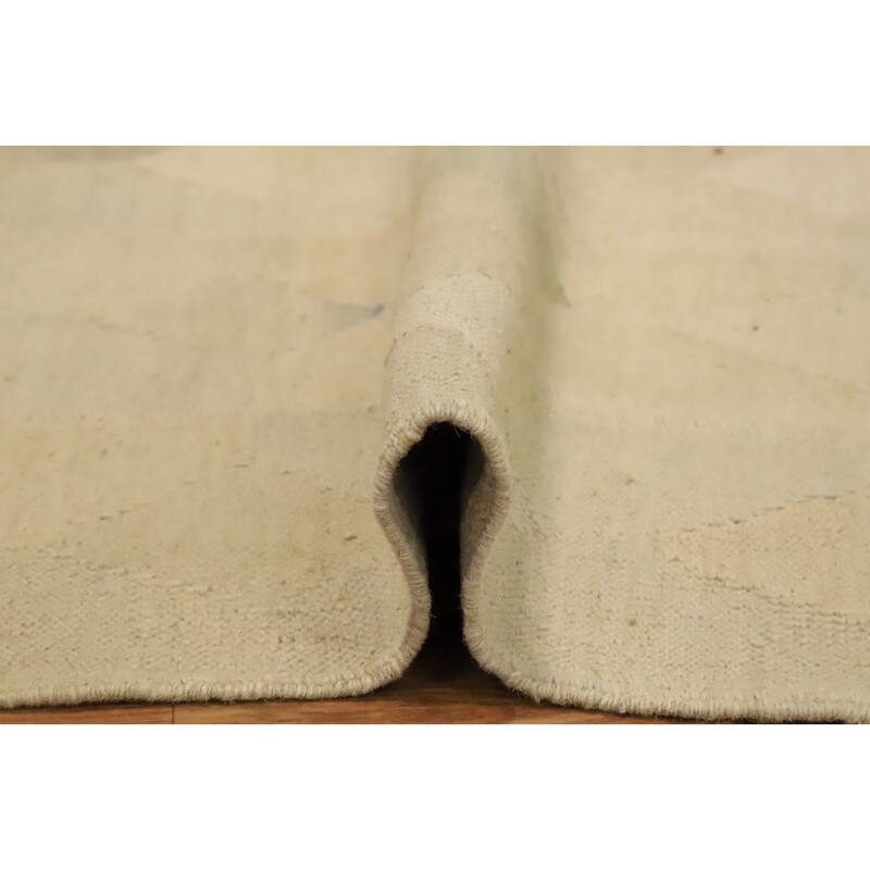 Hand Woven Oriental 100% Wool Carpet Southwestern Modern Beige & Ivories Kilim Area Rug - 4' 9'' X 2' 11''