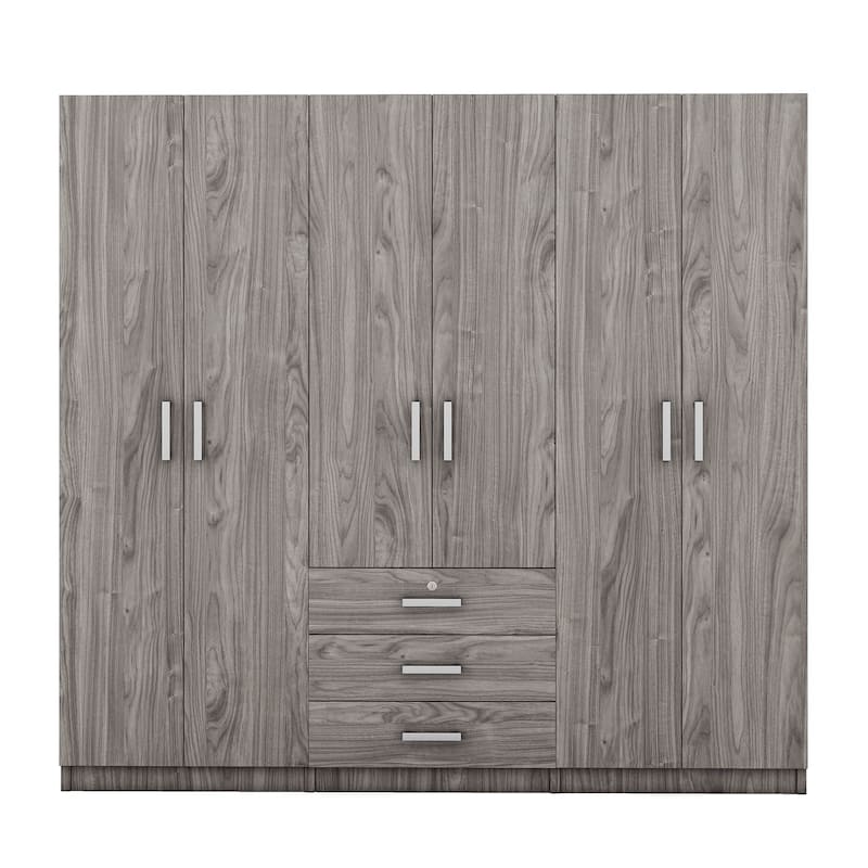 6-Doors Wooden Wardrobe Storage for Bedroom