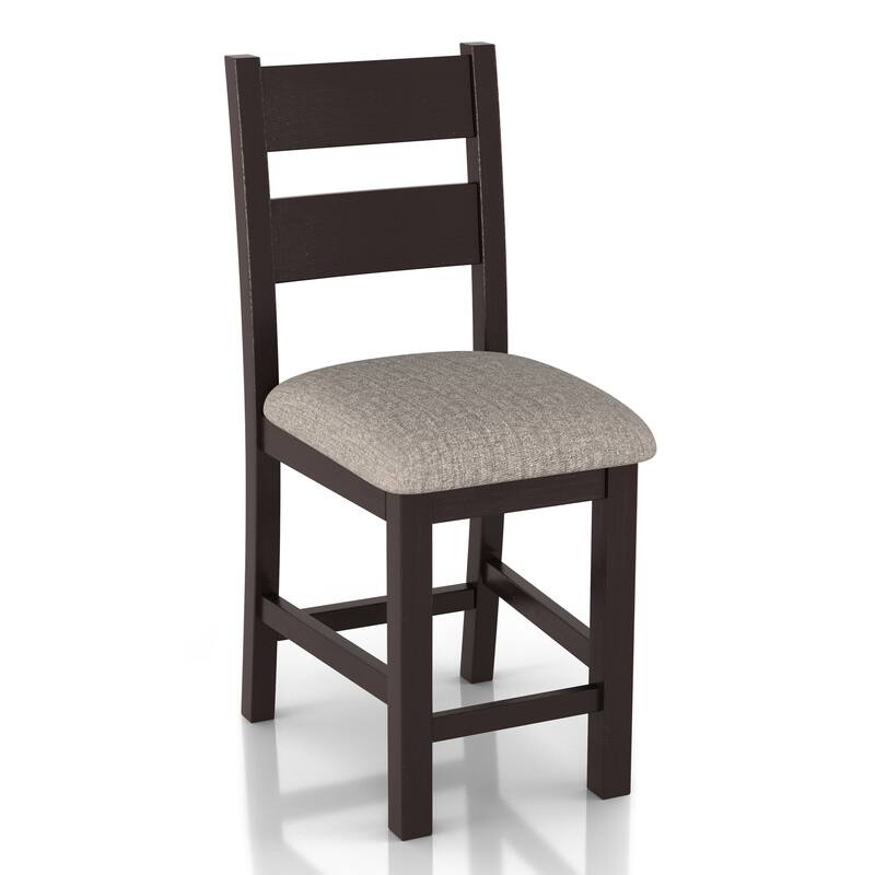 Willingham Farmhouse Espresso Wood Counter Height Chair by Furniture of America (Set of 2)