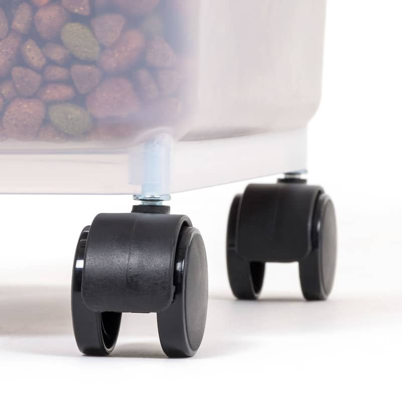 Airtight Mobile Pet Food Storage with Removable Casters and Scoop