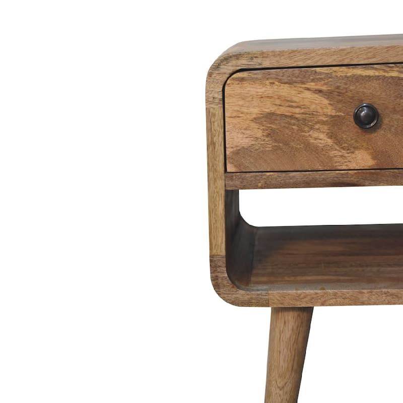 HomeRoots 22" Oak Solid Wood Square One Drawer Nightstand
