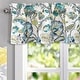 preview thumbnail 10 of 15, DriftAway Layla Classic America Style Floral Leaves Room Darkening Window Curtain Valance Rod Pocket 52" Width X 14 " Length - Ivory Teal Gray