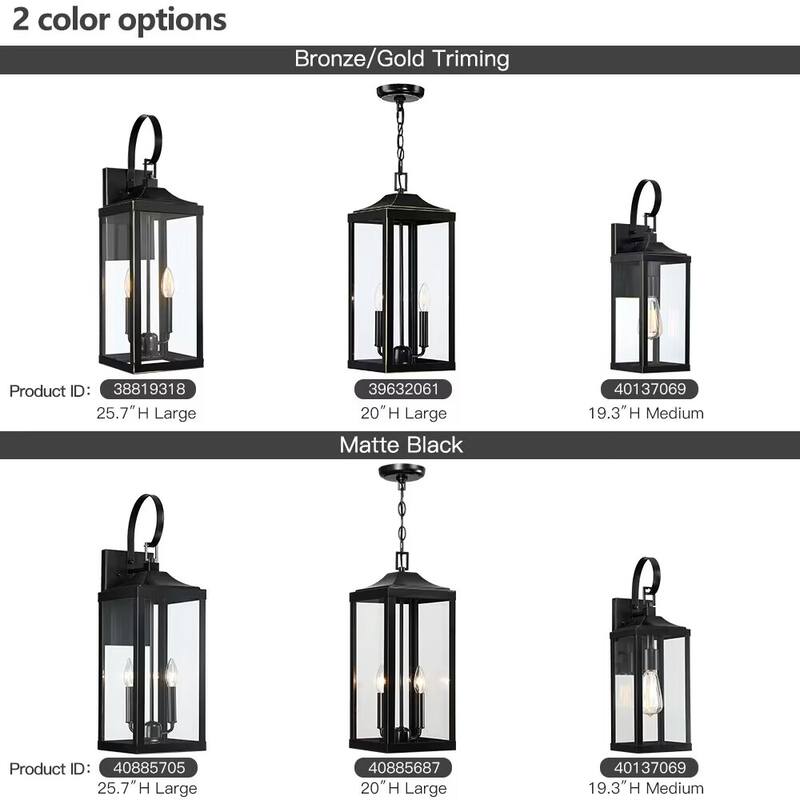 19.3"H 1-Light Medium Outdoor Bronze Exterior Wall Lantern Sconce Light - W6" x E7.2" x H19.3" - 19.3''H