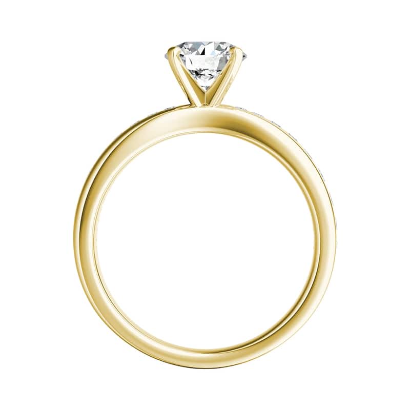Auriya 14k Gold Round Moissanite Engagement Ring 1.83ctw