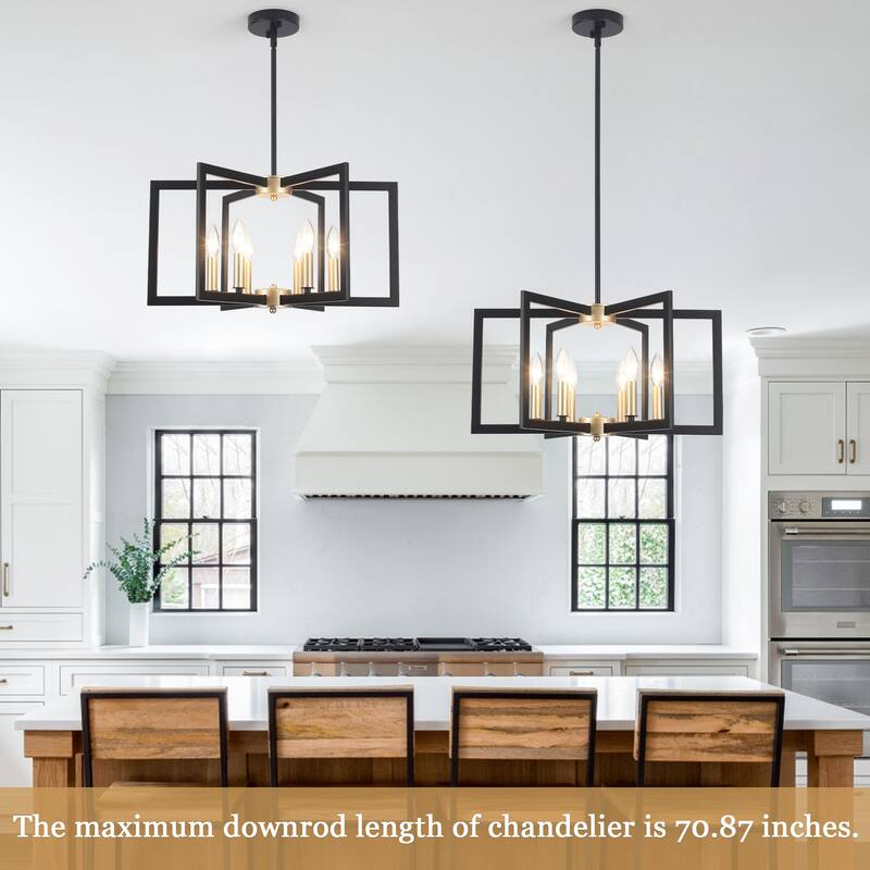 6-Light Candlestick Hanging Linear Foyer Chandelier Lighting for Dining Room Kitchen Island