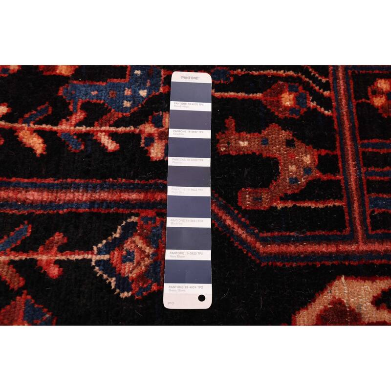 ECARPETGALLERY Hand-knotted Anatolian Vintage Dark Navy Wool Rug - 4'7 x 11'10