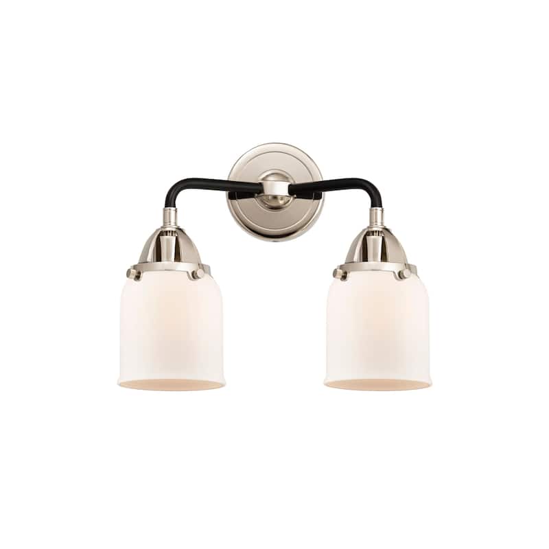 Innovations Lighting 288-2W-13-13 Bell Vanity Bell 2 Light 13" Wide - Black Polished Nickel / Matte White