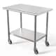 24 in. x 36 in. Stainless Steel Kitchen Utility Table with Casters