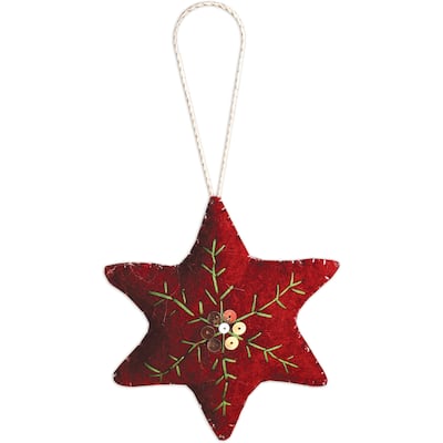 Red Star Ornament -Set of 2