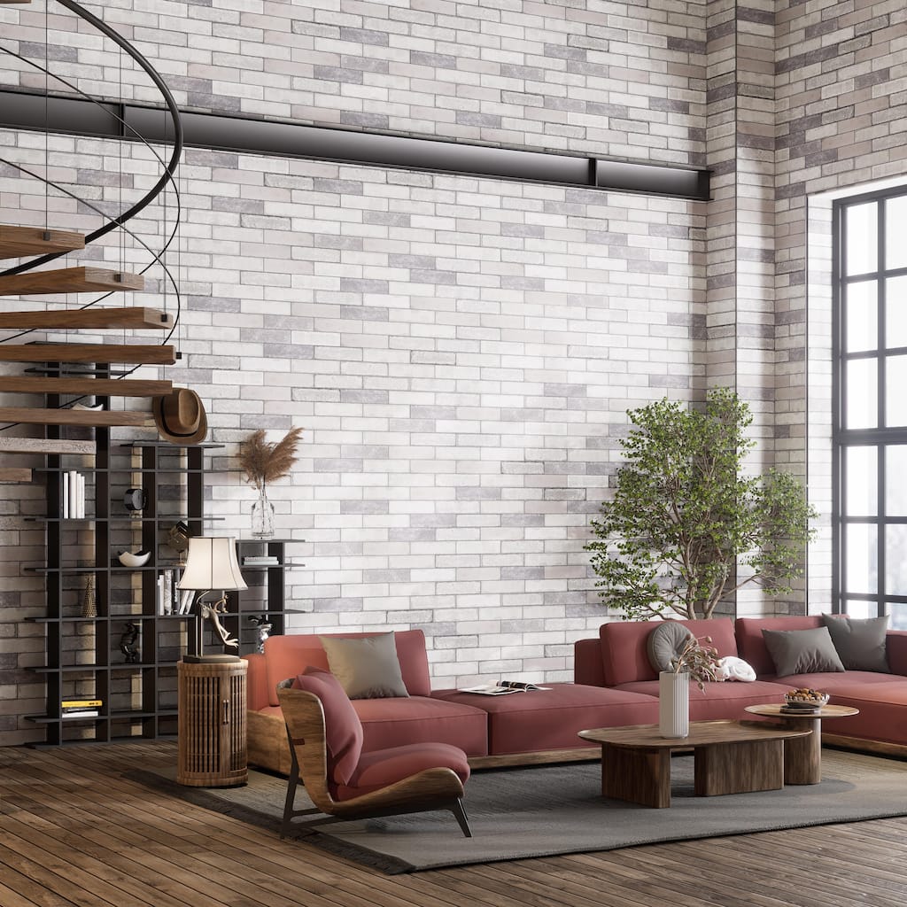 Merola Tile Brickyard White 3" x 11-3/4" Porcelain Floor and Wall Tile