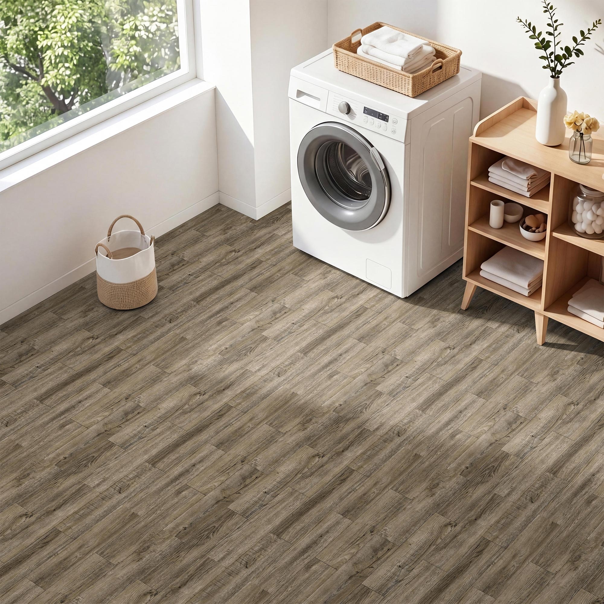 Art3d Thick PVC Wood Grain Click Lock Flooring 24 pcs/Box Covers 23.9 sq.ft - 24"x6"