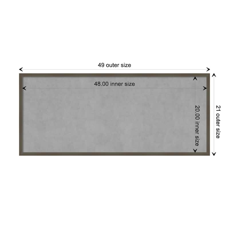 Amanti Art Svelte Clay Grey Framed Magnetic Board - Board Size 48x20