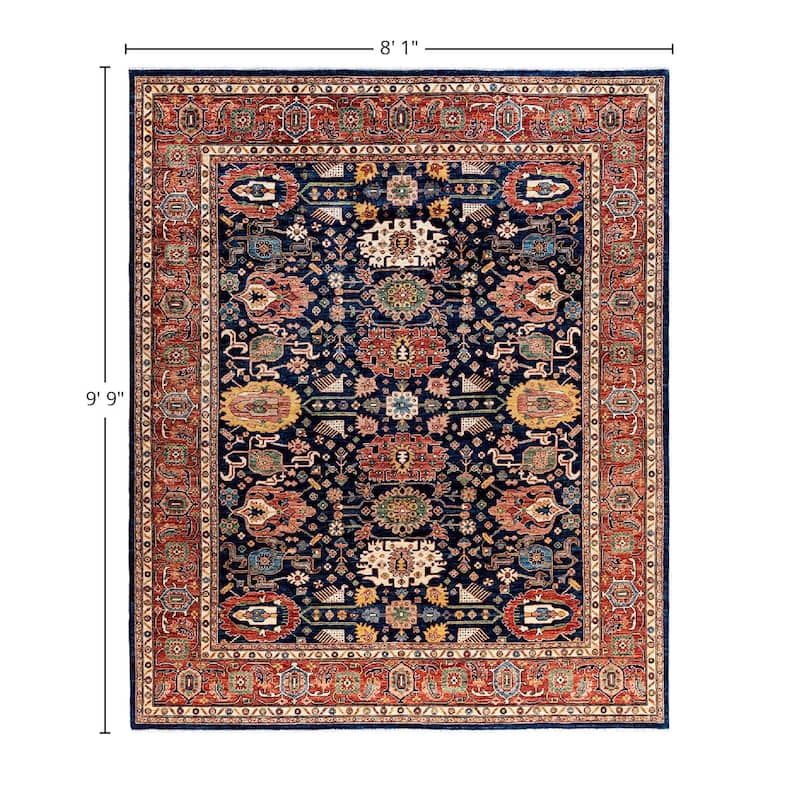 Serapi One-of-a-Kind Hand-Knotted Area Rug - Blue, 8' 1" x 9' 9" - 8' 1" x 9' 9"