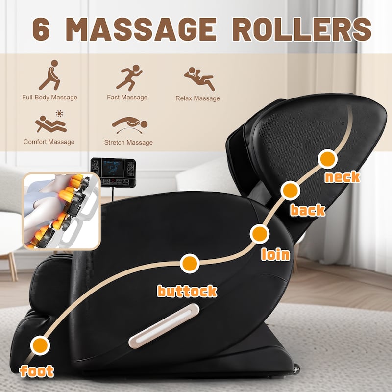 2024 Massage Chair Recliner With Zero Gravity With Full Body Air Pressure