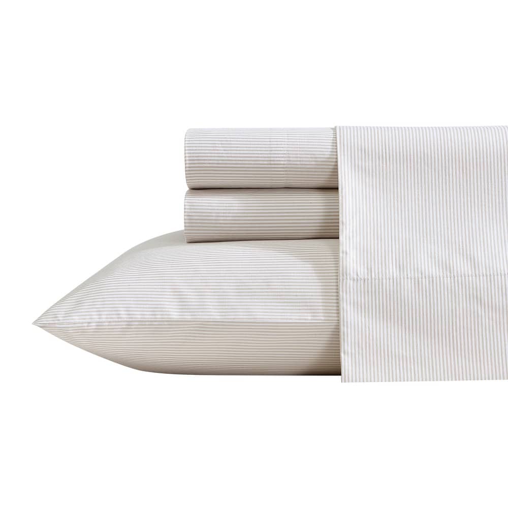 Nautica Cotton Percale Deep Pocket Bed Sheet Sets