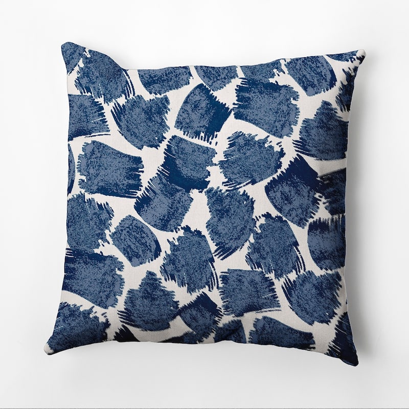 Giraffe Journey Faux Linen Pillow - 18" x 18" - Blue