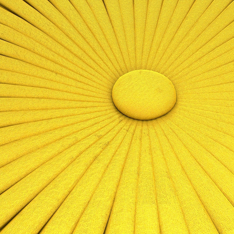 WYNDENHALL Faye Round Pouf in Velvet Fabric