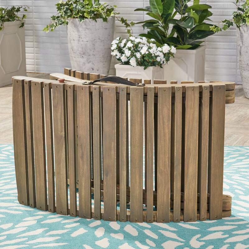 Slat Design Wooden Outdoor Folding Chaise Lounge Chair