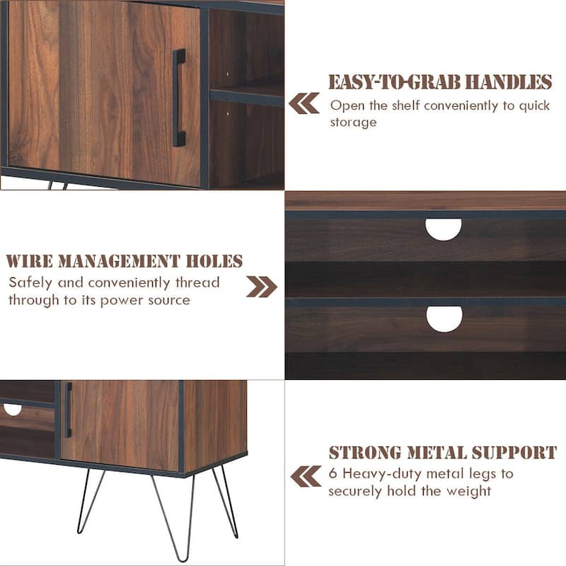 Gymax TV Stand Media Center Storage Cabinet & Shelf Hold up to 65'' TV - See Details