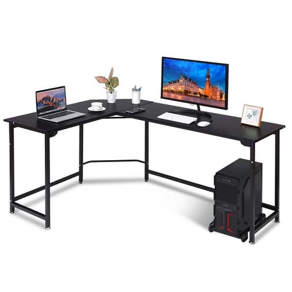 Shop Gymax L Shaped Corner Computer Desk Pc Laptop Study Table