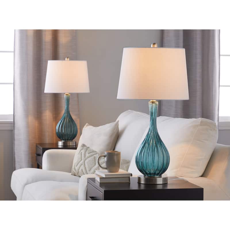 Jenny 27.25" Crackle Glass Table Lamp (Set of 2)