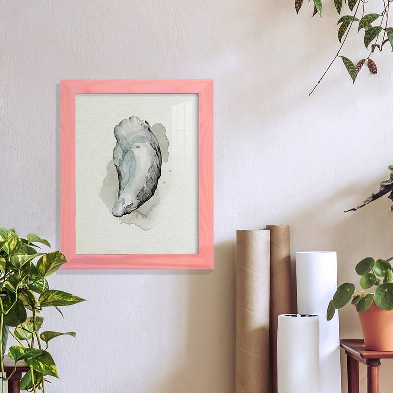 Oysters on the Bay II -Framed Print w/glass-Cherry Red