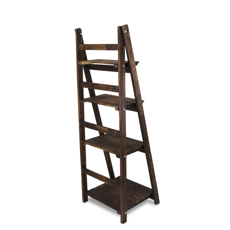 Brown Wood 4 Tier Shelf Stand