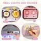 preview thumbnail 6 of 7, Pink Wooden Play Kitchen with Lights and Sounds Chef Hat Apron Utensils Play Food for Kids - 36" x 11" x 32" (L x W x H)