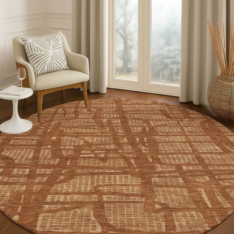 Machine Washable Indoor/ Outdoor Modern Centurion Chantille Rug