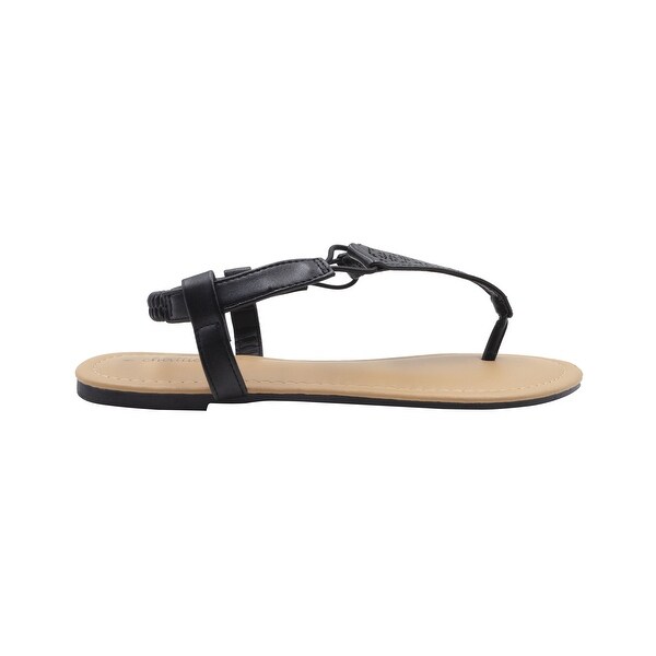 black t strap sandals