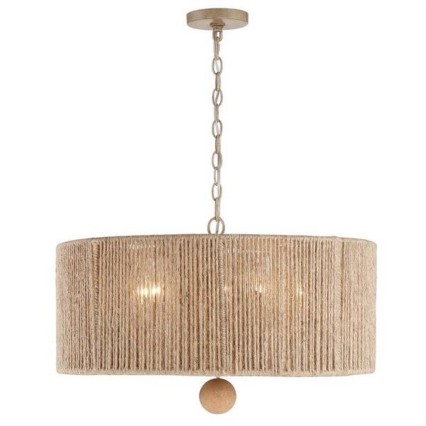 slide 2 of 7, Jessa 5 Light Burnished Silver Pendant - 24'' W x 16'' H 24'' W x 16'' H