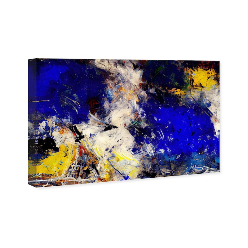 Wynwood Studio Canvas Abstract Finfun Blue and Sapphire Blue Modern & Contemporary Wall Art Canvas Print