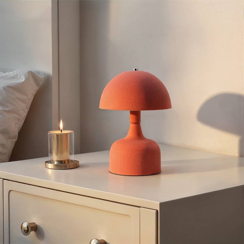 Flocked Metal Table Lamp with Inline Switch