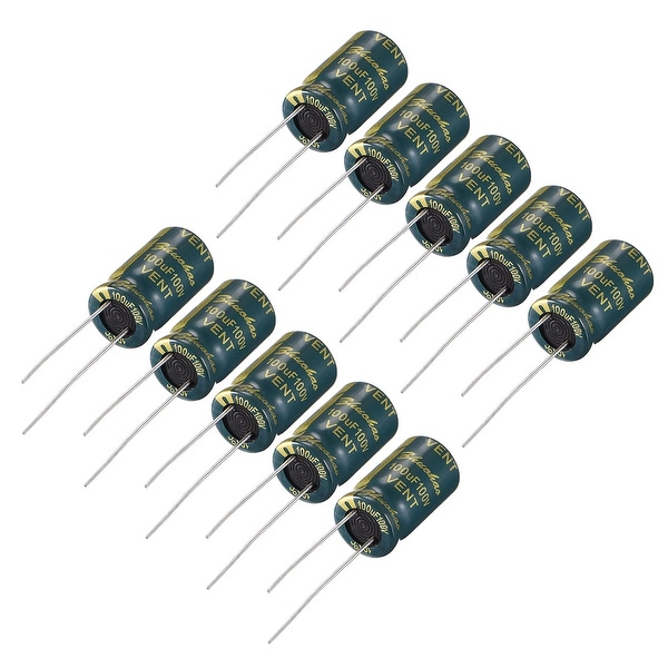 10 Pcs 100V 100uF 105C Radial Lead Electrolytic Capacitor 10mm x 17mm