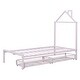 preview thumbnail 24 of 42, Twin Size House Shaped Metal Platform Bed with Drawers
