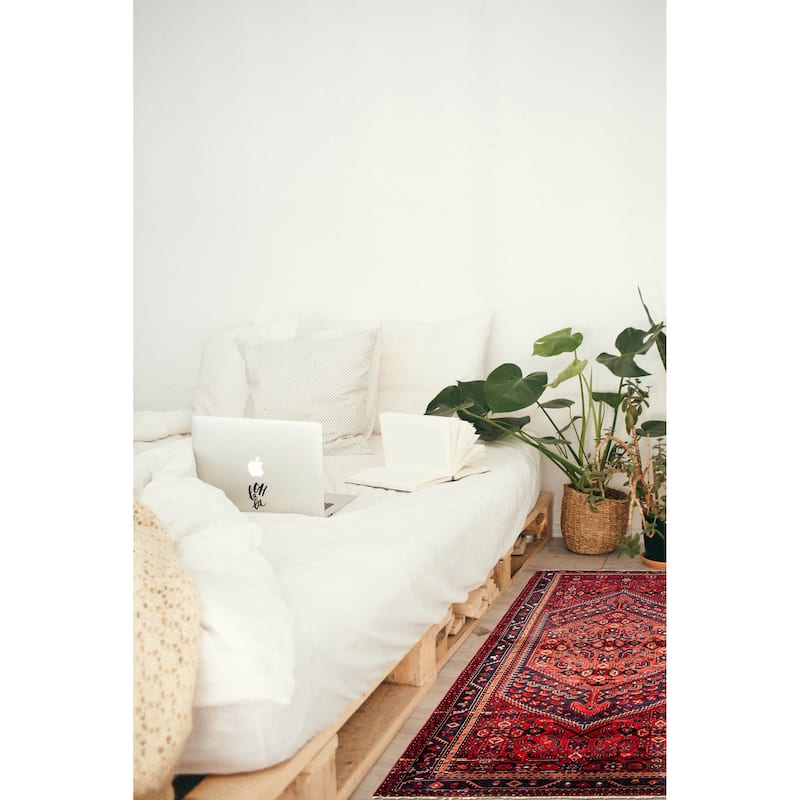 ECARPETGALLERY Hand-knotted Andelz Red Wool Rug - 4'2 x 6'9