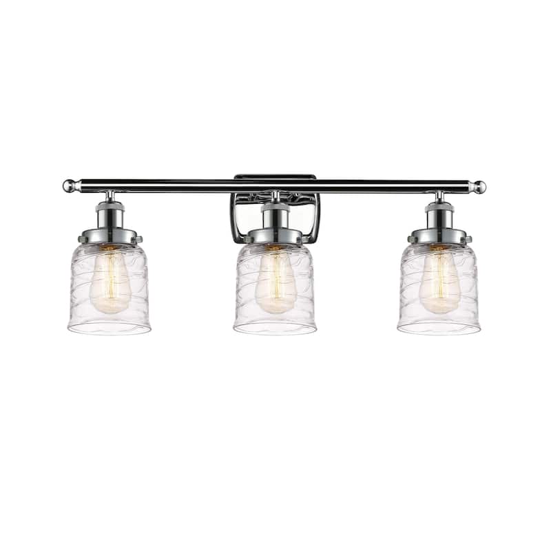 Innovations Lighting Ballston Urban Bell - 3 Light 26" Bath Vanity Light - Deco Swirl/Polished Chrome