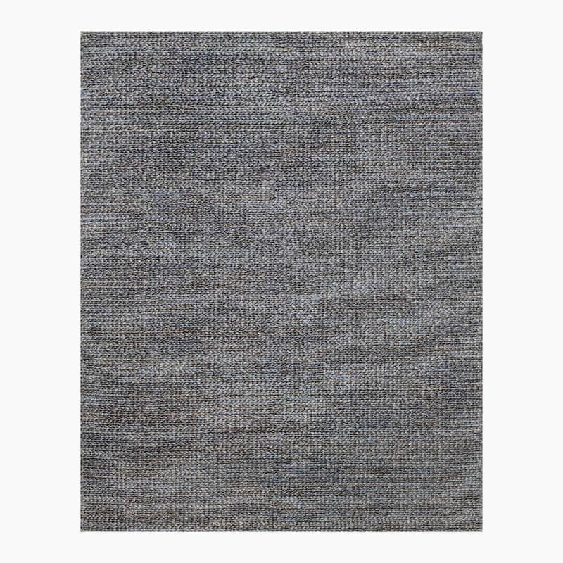 Ben Soleimani Chunky Hand-Braided Jute Rug - 9' x 12' - Navy/Grey