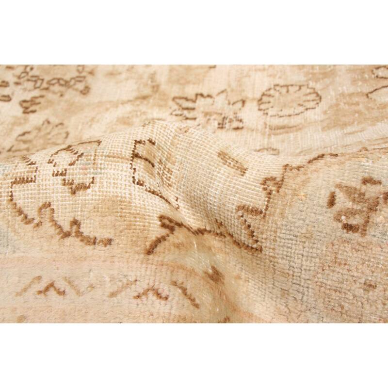 ECARPETGALLERY Hand-knotted Antalya Vintage Cream Wool Rug - 8'0 x 10'11
