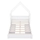 preview thumbnail 12 of 22, Queen Size Platform Bed Kids Floor Bed with House & Guardrail Frame Design Headboard and 2 Storage Drawers, No Box Spring Needed