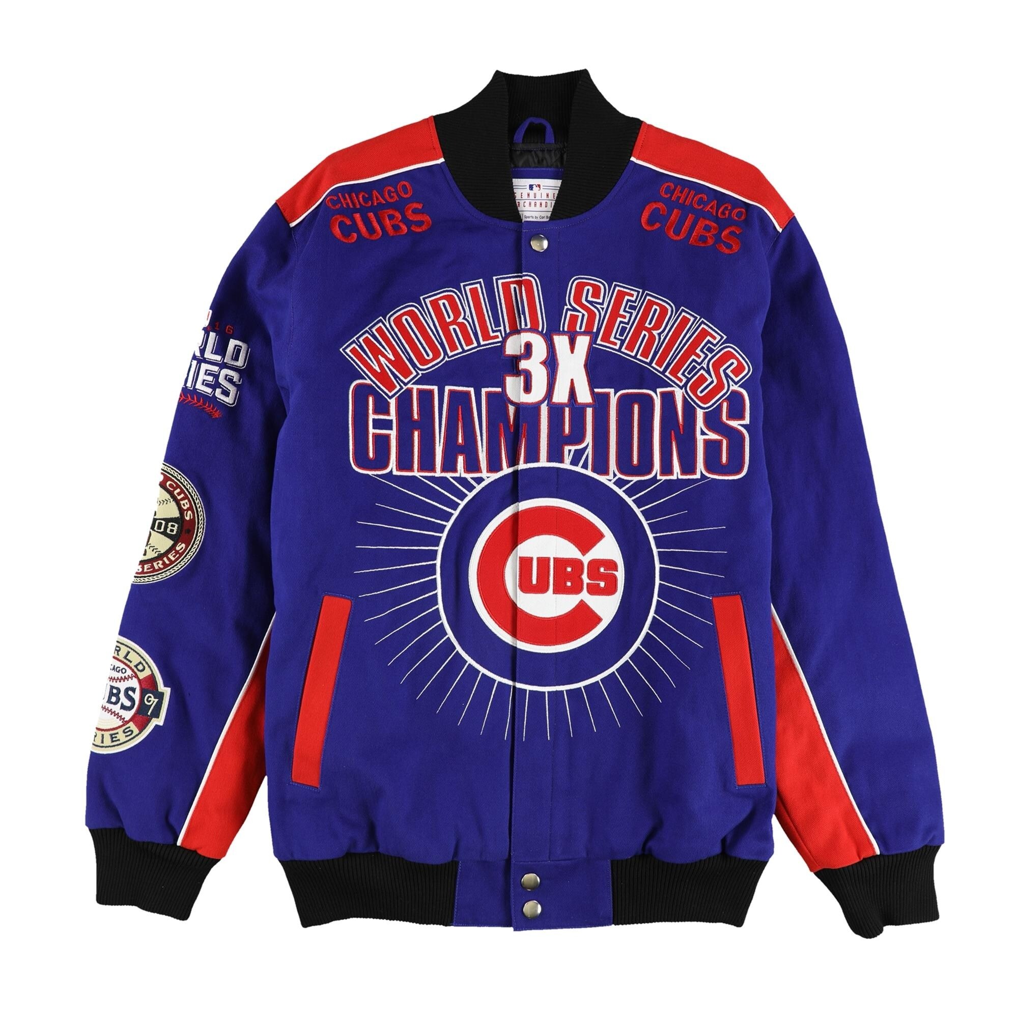 G-III Sports Mens Chicago Cubs World Series 3X Champions Varsity