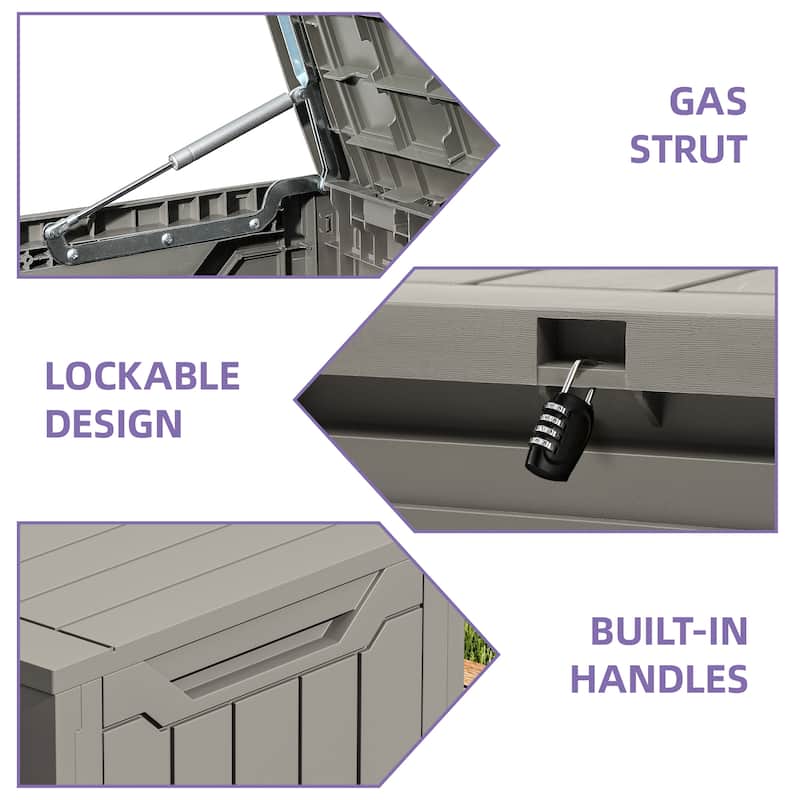 100 Gallon Outdoor Storage Waterproof Deck Box - N/A