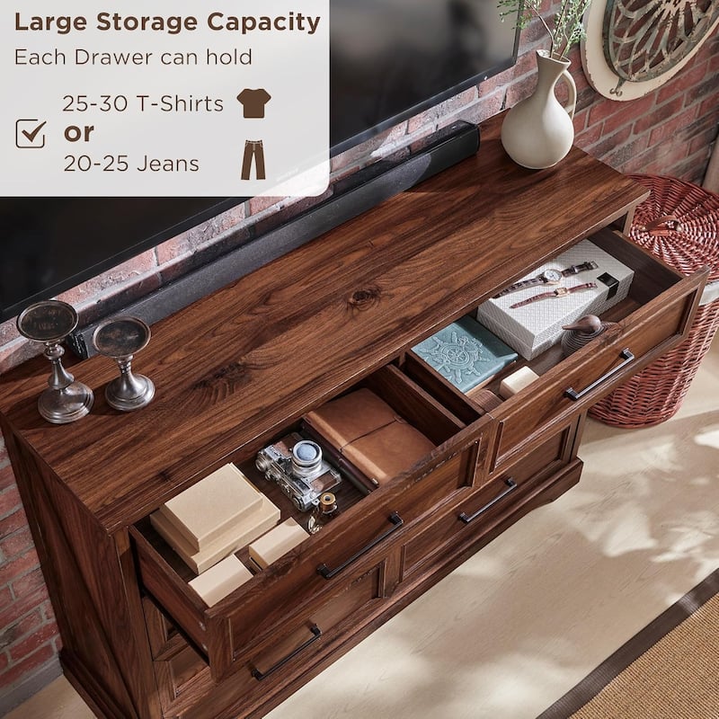 Farmhouse 8 Drawers Dresser Chests for Bedroom, Wood Chest of Drawers