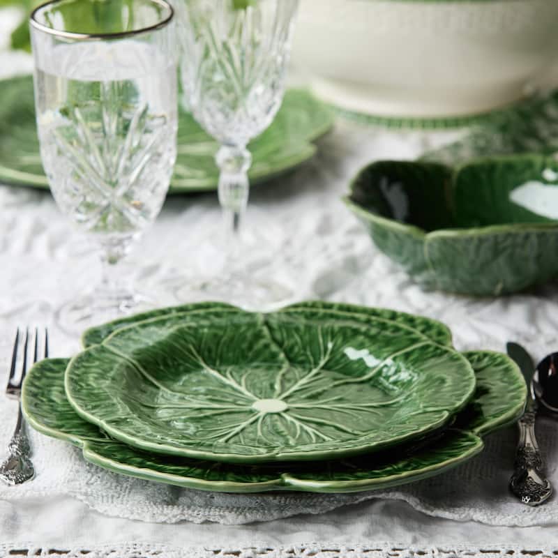 Certified International Le Jardin Set of 4 Cabbage 3-D Salad Plate 9" - 9"W x 9"D x 1"H