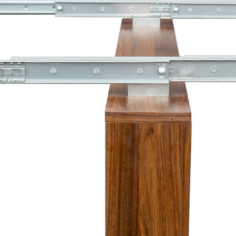 Modern Extendable Wooden Dining Table with Storage