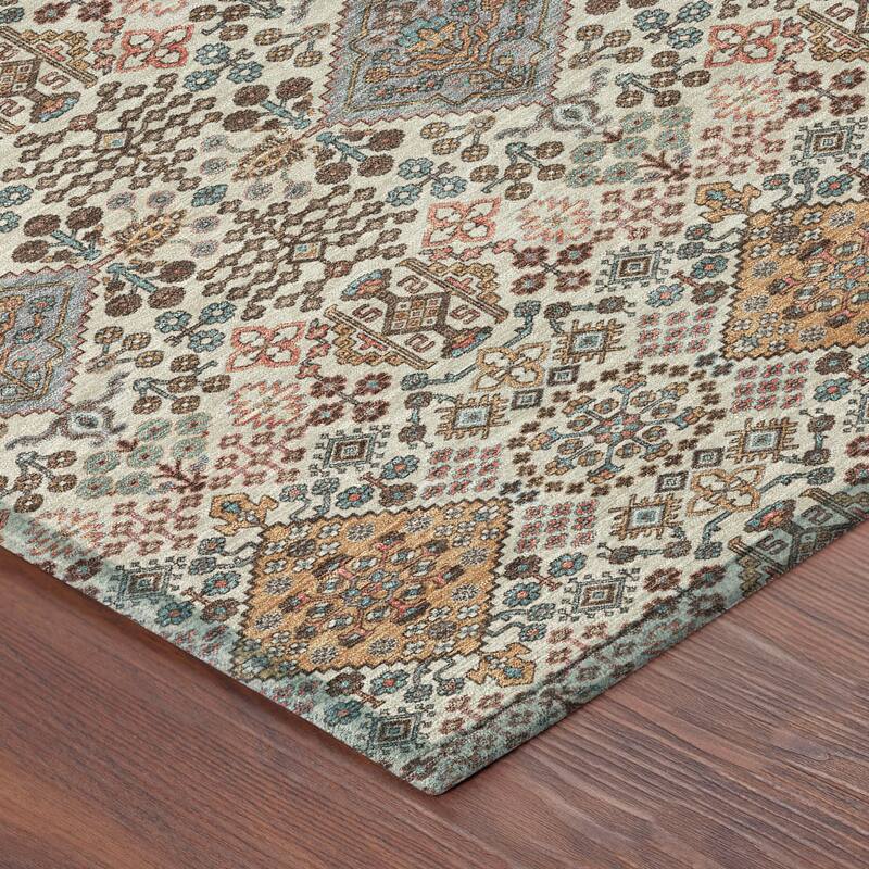 Machine Washable Indoor/ Outdoor Global Flory Chantille Rug